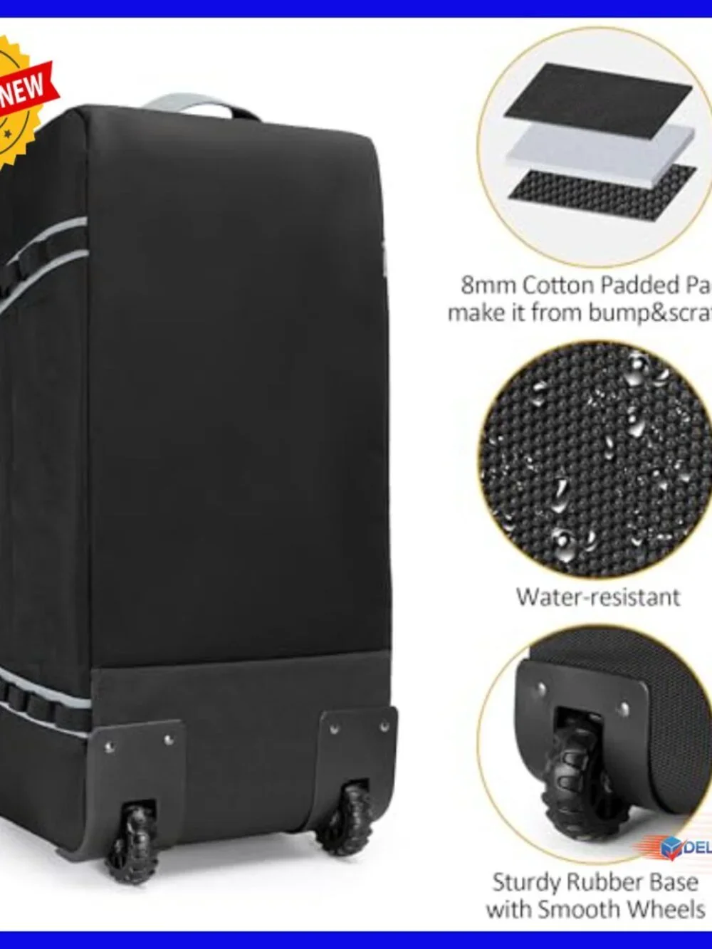 Infant Car Seat Travel Bag with Wheels, Padded Carrier for Airport Gate Check